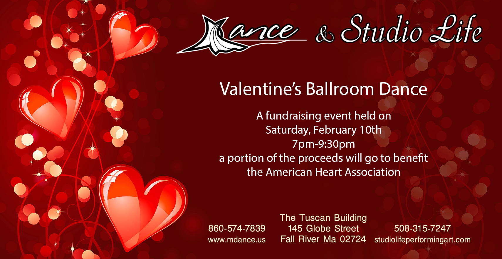 M Dance Studio events Valentine's Ballroom Dance Fundraising