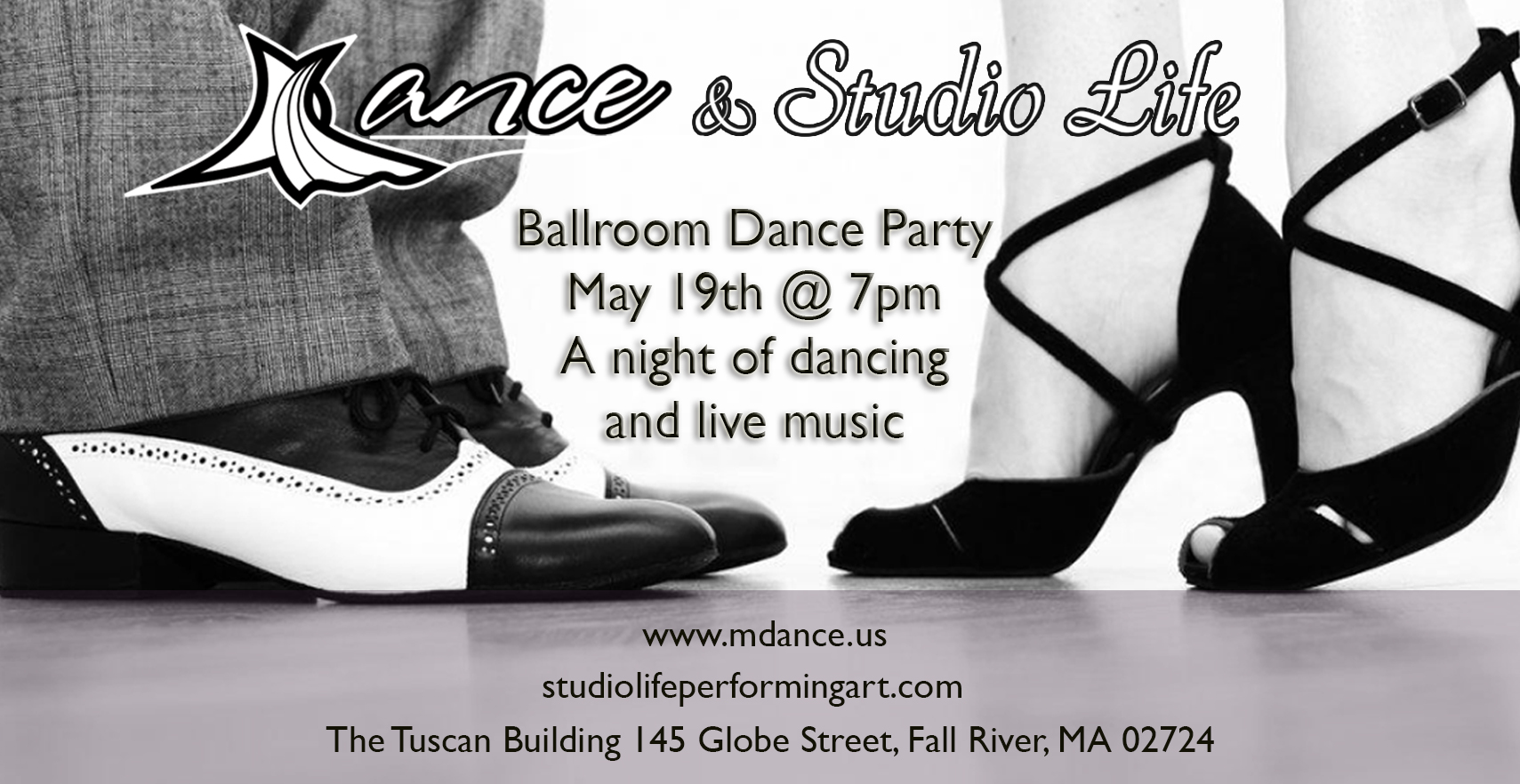 m dance studio events ballroom dance party